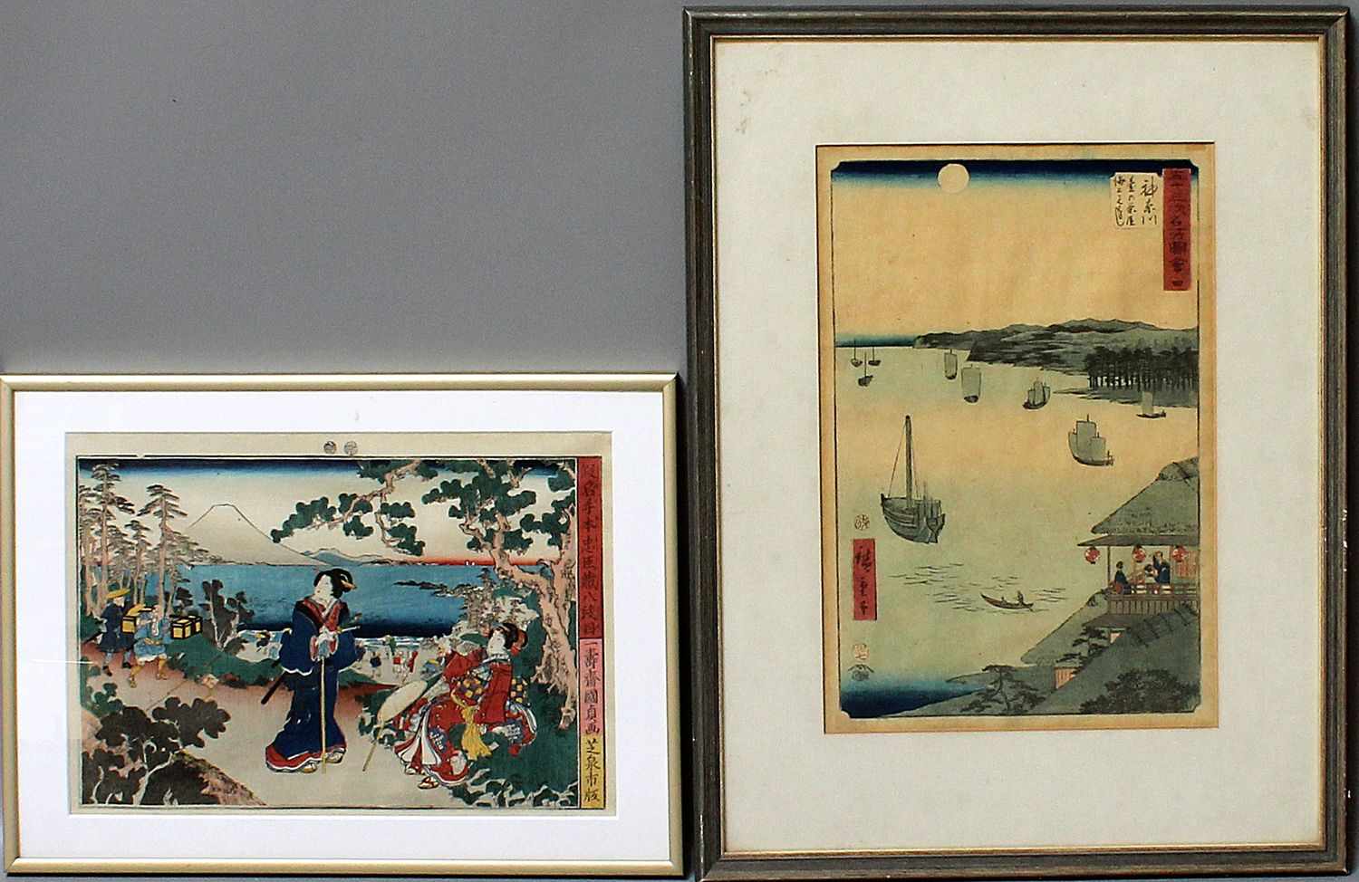 Zwei japanische Farbholzschnitte (19. Jh.)Wohl Utagawa Kunisada und Ando Hiroshige. Schauspieler