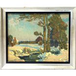 Albitz, Richard (1876 Berlin 1954)"Winter", so verso betitelt und bez. Öl/Platte (l.