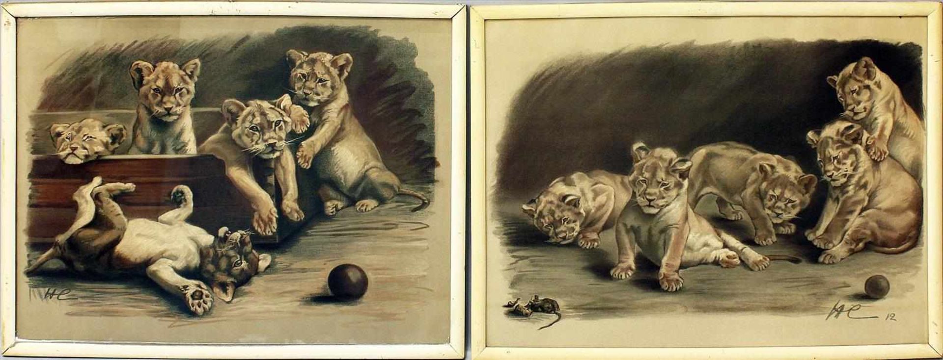 Casprzig, Hedwig (1886 Darehmen - Berlin 1958)4 Darstellungen mit Tiermotiven. Druckgraphik/ - Bild 2 aus 2