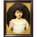 Johanns, H. (Berlin um 1882)Halbportrait eines Mädchens in weißem Kleid. Öl/Lwd., auf Keilrahmen mit