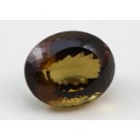 Großer, cognacfarbener Citrin, 160,1 ct.Oval facettiert. Ca. 3x 3,7x 2,5 cm.- - -19.33 % buyer's