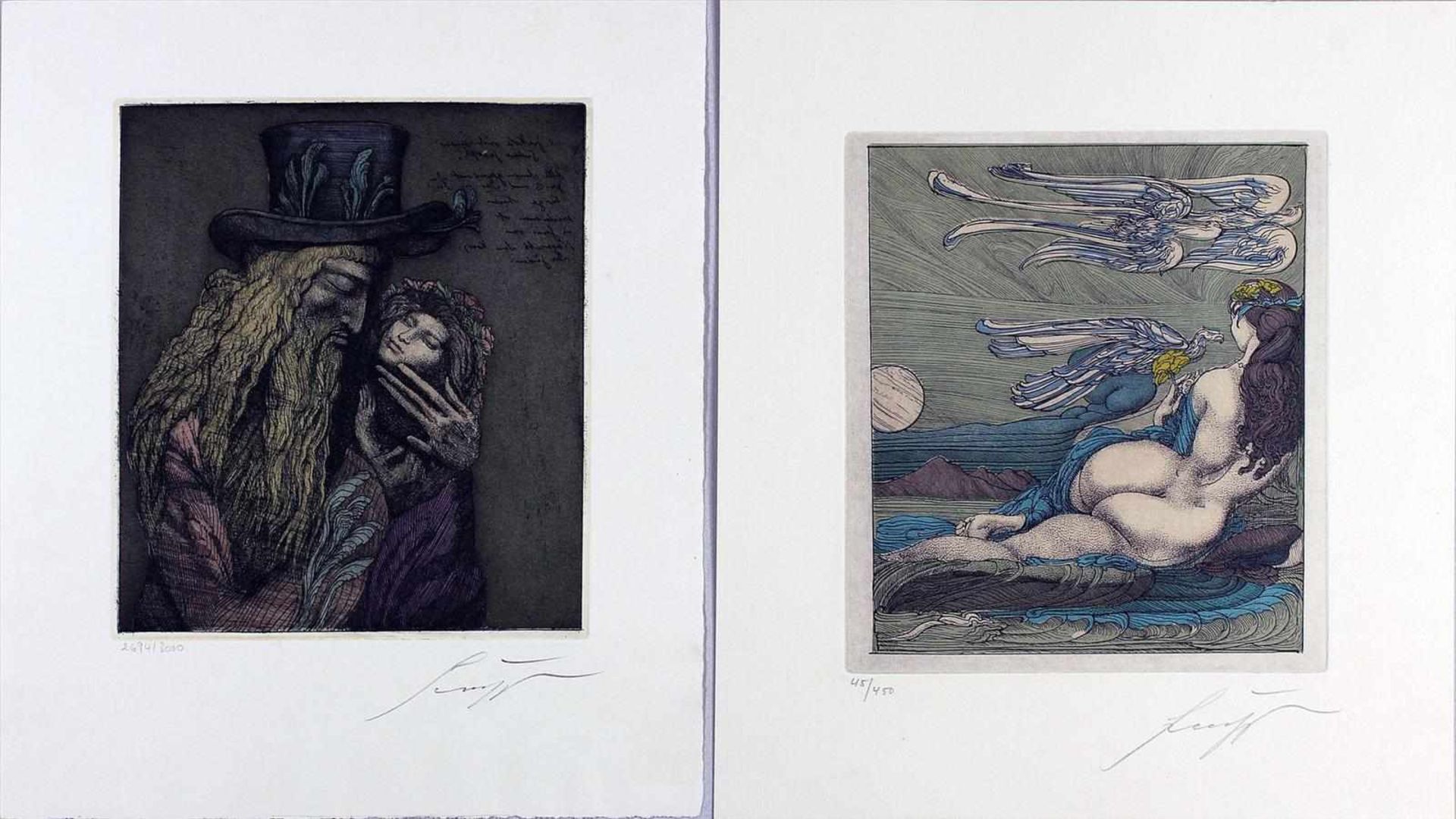Fuchs, Ernst (1930 Wien 2015)Vier unterschiedliche Darstellungen. Radierung/Papier (teils - Bild 2 aus 2