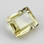 Großer Citrin, 101,7 ct.Achteckig facettiert. Gleichmäßiges Gelb. Ca. 2,3x 2,9x 1,6 cm.- - -19.