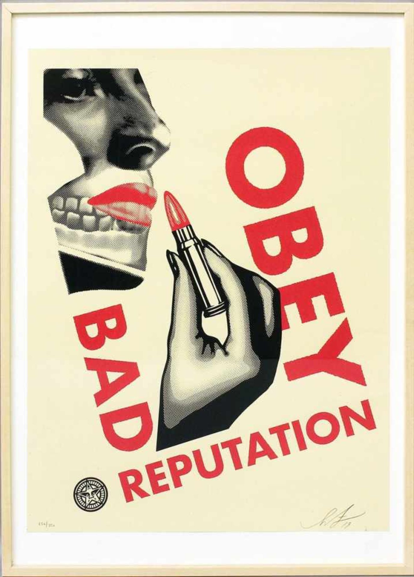 Fairey, Shepard (geb. 1970 Charleston)"OBEY BAD REPUTATION". Siebdruck/Papier (min. Lagerspuren),