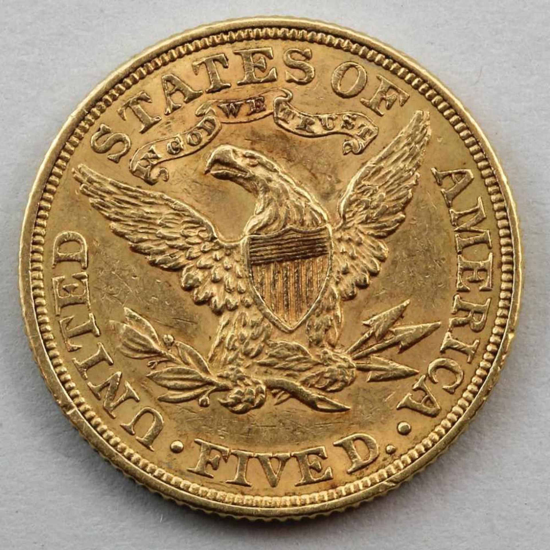 Goldmünze, USA 5 Dollar "Liberty/Coronet Head, Half Eagle", 1900.900/000 GG, 8,37 g. vz.- - -19.33 %