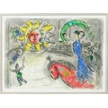 Chagall, Marc (1887 Witebsk - Paul de Vence 1985)"Soleil au Cheval rouge" (Sonne mit rotem Pferd).