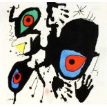 Miró, Joan (1893 Montroig - Mallorca 1983), nachKünstlerteppich von Ewald Kröner nach Joan Miró.