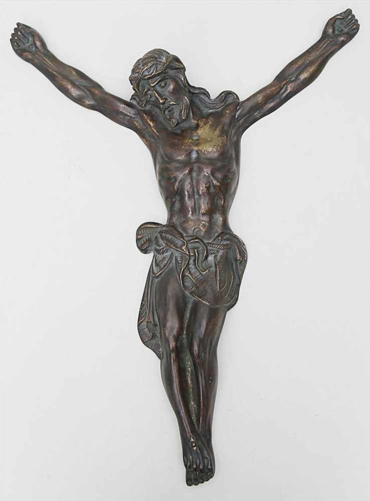 Unbekannter Künstler (1. Hälfte 20. Jh.)Christus (Dreinageltyus). Braun patinierte Bronze (