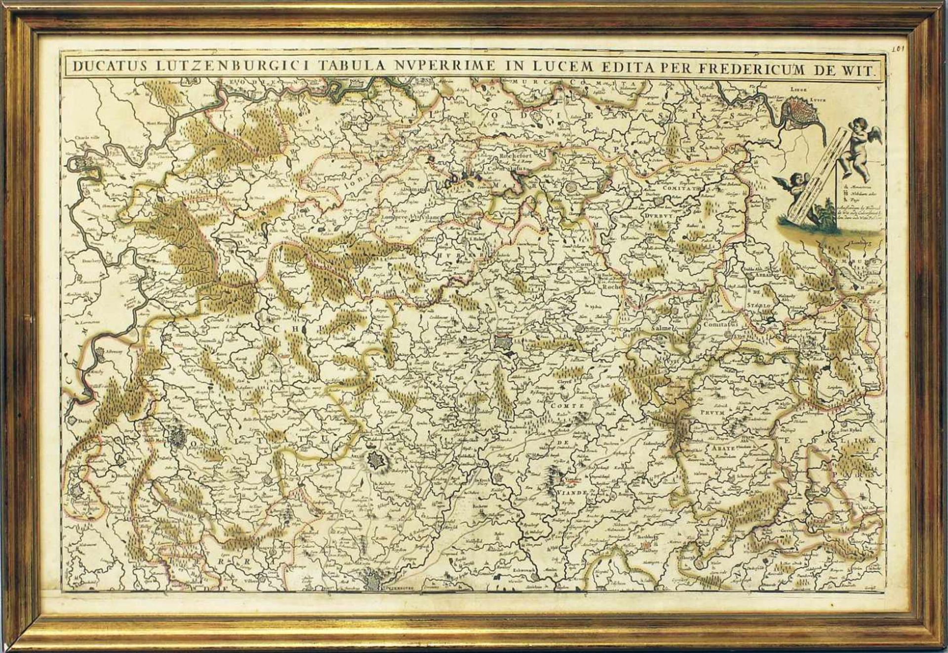 De Wit, Frederick (1629/31-1706)"Ducatus Lutzenburgici Tabula ...", so oberhalb der Karte
