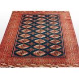 Alter Turkmene, ca. 176x 143 cm.EHZ 3-4, Fransen beschnitten.- - -19.33 % buyer's premium on the