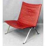 Kjaerholm, Poul (1929 Osterva  Hillerod 1980)Lounge-Chair "PK 22". Matt verchromter Stahl,