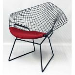 Bertoia, Harry (1915 Friaul-Julisch Venetien - Barto 1978)Lounge-Sessel "Diamond Chair 421". Schwarz