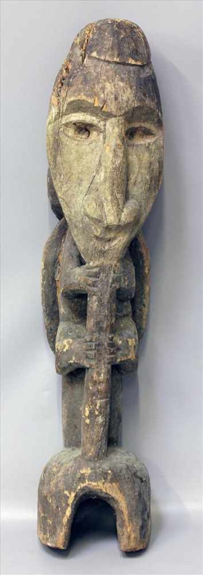 Große afrikanische Skulptur.Tier mit großer Maske. Holz, vollplastisch geschnitzt und