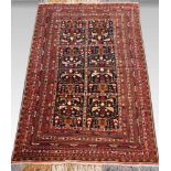 Afghan, mit Seide, ca. 200x 119 cm.EHZ 3, kl. Flecken.- - -19.33 % buyer's premium on the hammer