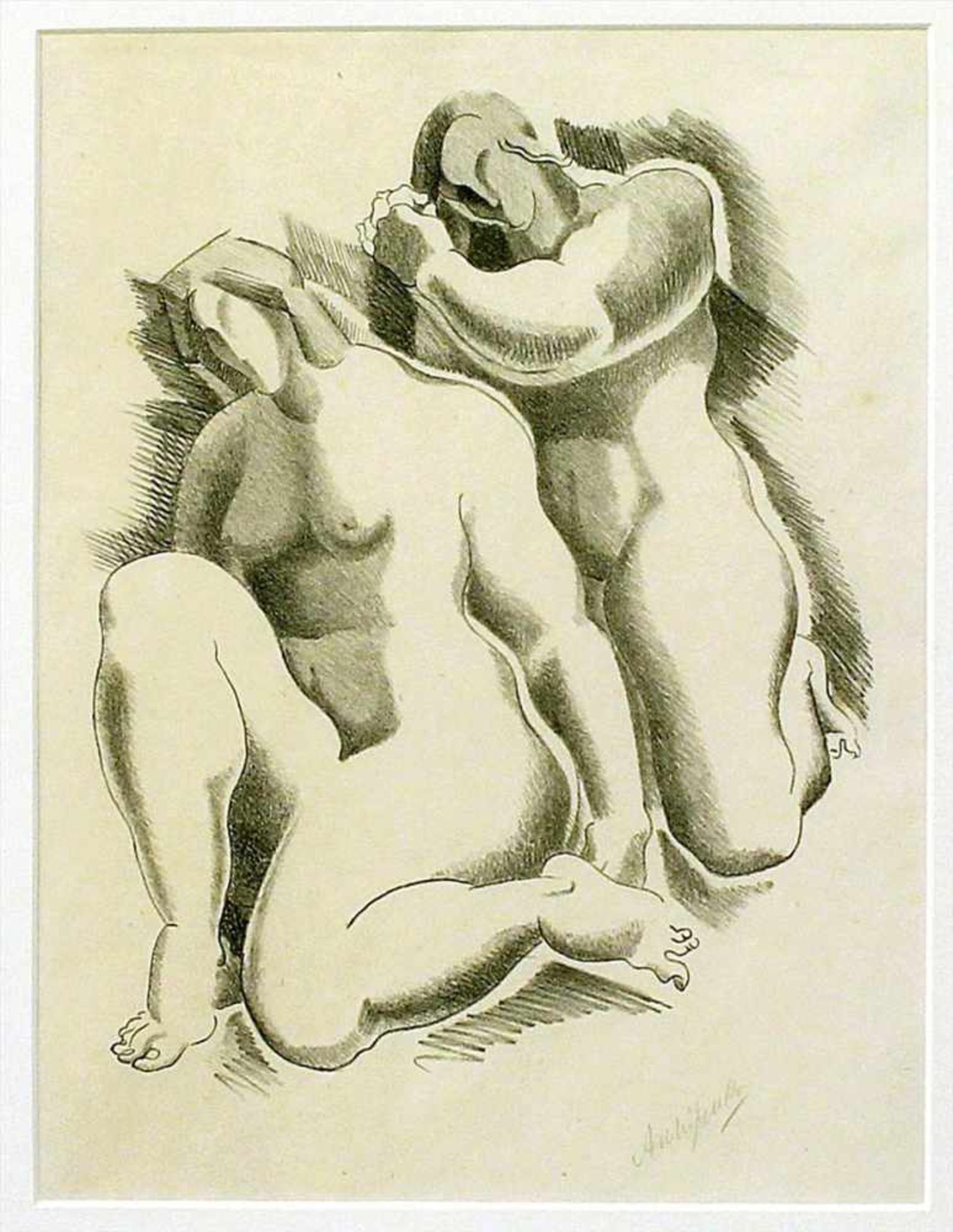 Archipenko, Alexander (1887 Kiew - New York 1964)Zwei weibliche Akte ("Female Nude", ca.1923).