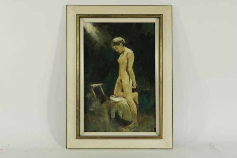 KLOOS, CORNELIS (1895-1976), ges. r.o., studie van naakt (annunciatie), board 60 x 40 cm.KLOOS - Image 2 of 4
