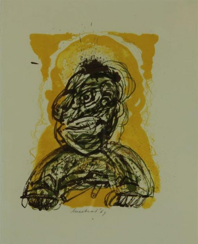LUCEBERT (1924-1994), ges. en gedat. '69 m.o., compositie met opgewonden figuur, litho 49,5 x 39