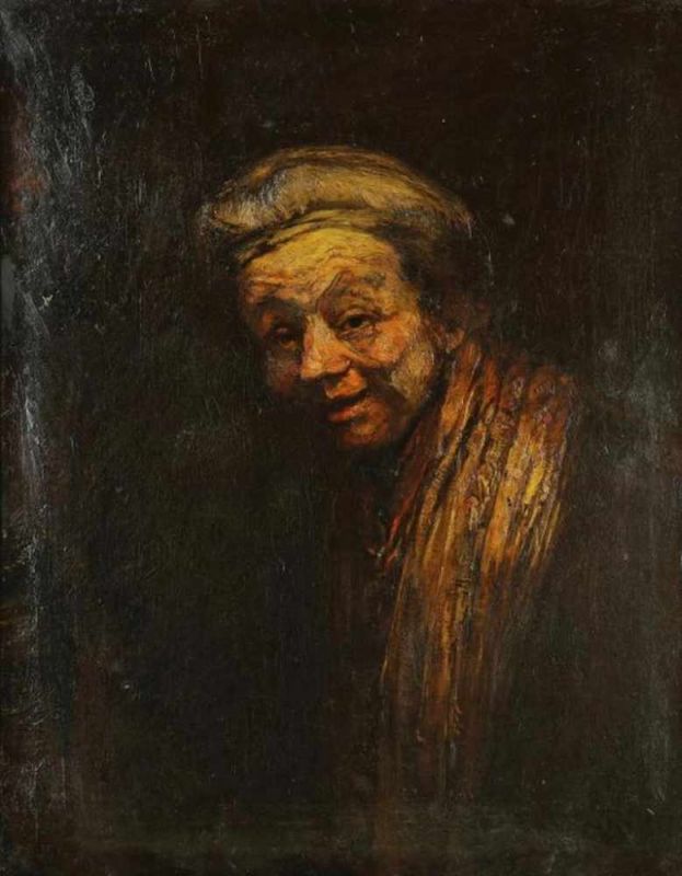 Onbekend, naar Rembrandt, Zelfportret als Zeuxis, doek 82 x 64 cm .Unkown, after Rembrandt