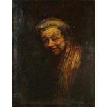 Onbekend, naar Rembrandt, Zelfportret als Zeuxis, doek 82 x 64 cm .Unkown, after Rembrandt