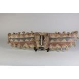 Houten gestoken deels polychroom Bobo masker afgezet met touw, Burkina Faso, br. 75 cm.Wooden carved