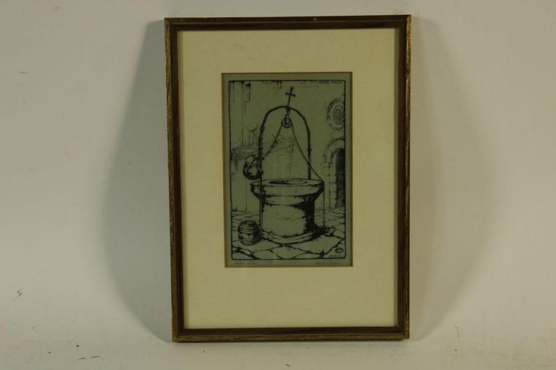 PIECK, ANTON FRANCISCUS (1895-1987), ges. r.o., waterput, linosnede eigen druk 15 x 10 cm. - Image 2 of 5