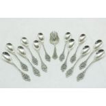 Lot zilveren diverse theelepels, gew, 162gr.Lot silver various spoons, weight 162 gr.