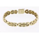 Gouden schakelband, gew. 17gr. geh. 585/000A yellow gold bracelet, w. 17gr. 14ct.