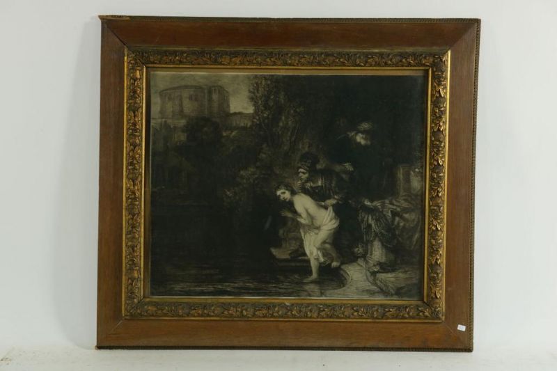 REMBRANDT, ges. en gedat. 1647 in plaat r.o., na druk, Susanna door de ouderlingen belaagd, ets 47 x - Image 2 of 4