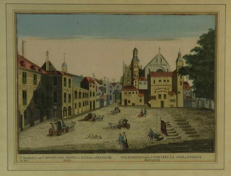 Lot van 2, optica prent: 'A view of Amsterdam take from the Old Rampart' en kopergravure: - Image 4 of 6