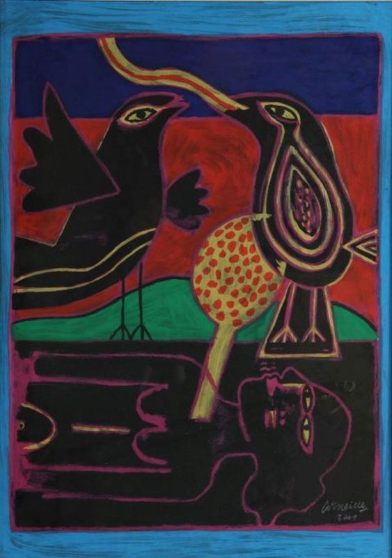 CORNEILLE (1922-2010), ges en gedat. 2009, Vrouwen met vogels, litho 6/150, 68 x 48 cm.CORNEILLE (