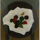 ELFFERS, DICK (1910-1990), gemon. E. verso, stilleven met fruit in papier, doek 91 x 91 cm.