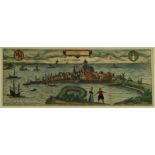 Gravure: Roterodamum, Rotterdam; G Braun / F. Hogenberg - Roterodamum Hollandiae Opp, 1581,