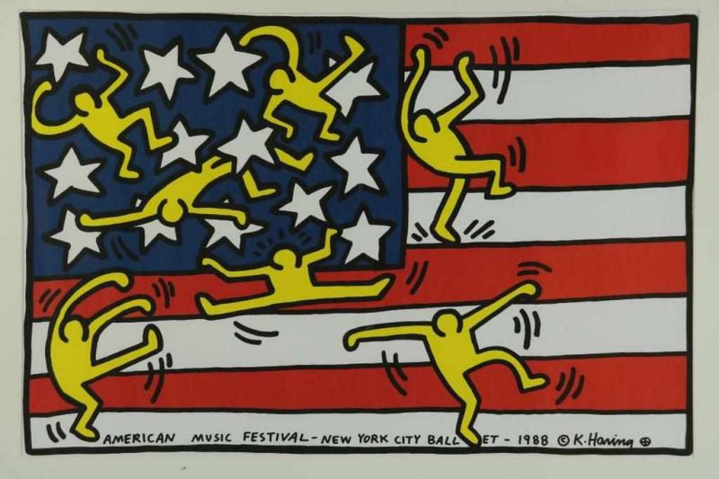 HARING, KEITH, NAAR, ges. in plaat American music festival-New York city ballet, offsetprint 60 x 90