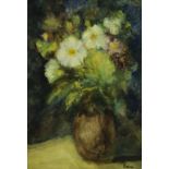 KEVER, JACOB SIMON HENDRIK (1854-1922), ges. r.o., stilleven met bloemen in vaas, aquarel 34 x 24