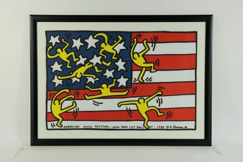 HARING, KEITH, NAAR, ges. in plaat American music festival-New York city ballet, offsetprint 60 x 90 - Image 2 of 3