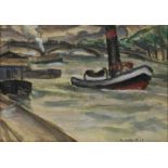 GESTEL, LEO (1881-1944), ges. en gedat. P.'26 r.o., stoomboot op de Seine te Parijs, gouache 12,5