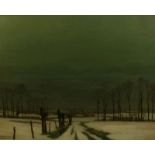 LERBERGHE, KAREL VAN (1889-1953), ges. l.o., knotwilgen in winterlandschap, board 80 x 100 cm.