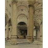 RICHTERS, MARIUS (1878-1955), ges. r.o., kerkinterieur van de Oude Kerk te Amsterdam, aquarel 48 x