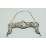 Zilveren tasbeugel jl. 1919, geh. 835/000, gew.243gr.Silver purse toggle, 1919, cont. 835/00, weight