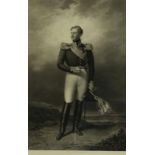 Portret van tsjaar Nicolaas I van Rusland, gravure gesigneerd: B. Taurel, 1843, 50 x 33 cm. -