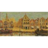 Onbekend, onduid. ges. r.o., 'aan het Spaarne te Haarlem, gem. tech. 30 x 59 cm.