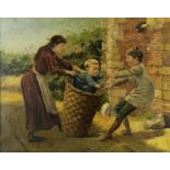OLTERDISSEN, FONS (1865-1923), ges. r.o., spelende kinderen van de kunstenaar, doek 80 x 100 cm.