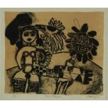 CORNEILLE (1922-2010), ges. en gedat. '71 r.o., 'Rose Tropique', litho E/A 38 x 44 cm.CORNEILLE (