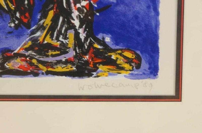 WOLVECAMP,THEO (1925-1992), ges. r.o., abstract, zeefdruk (50/250,1989) 36 x 52 cm. -herkomst: - Image 4 of 5