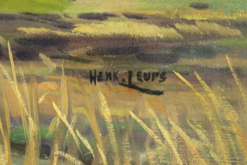 LEURS HENK (1890-1956), ges. r.o., molens in polderlandschap, marouflé 51 x 71 cm.LEURS HENK (1890- - Image 3 of 4