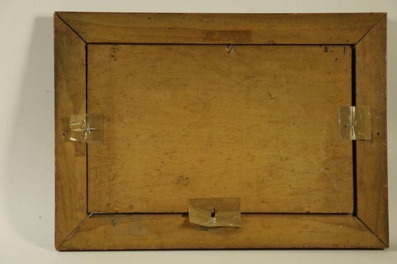 OTTO, J.H., ges. r.o., knotwilgen aan vaart, paneel 24,5 x 38,5 cm. - Image 3 of 3