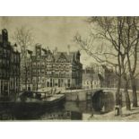 HARTING, DIRK (1884-1970), ges. in de plaat Amsterdam, ets 42 x 54 cm.