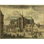 Gravure: Nieuwe Kerk te Amsterdam uitgegeven door Casparus Commelin in de 1726 editie van "
