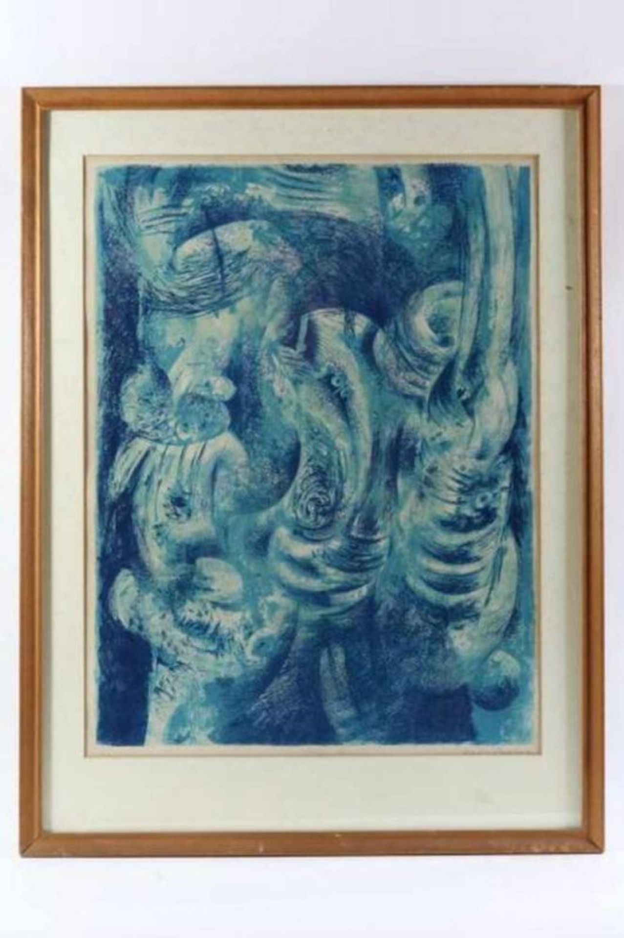 ENGELMAN, MARTIN (1924-1992), ges. r.o., abstract in blauw, litho 76 x 57 cm. Engelman, Martin, - Bild 2 aus 5