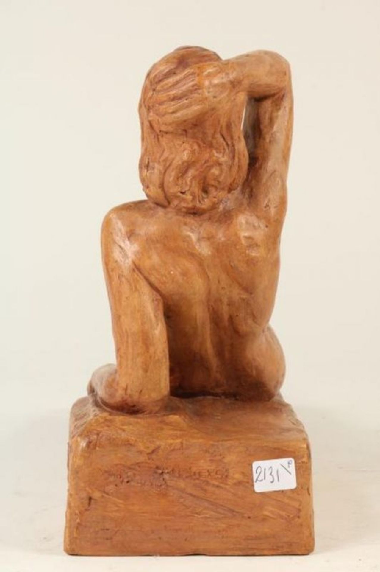 Terracotta sculptuur van liggend naakt, ges. Jean Boedts (1904-1973), h. 27, br. 43, d. 13 cm. - Bild 3 aus 5